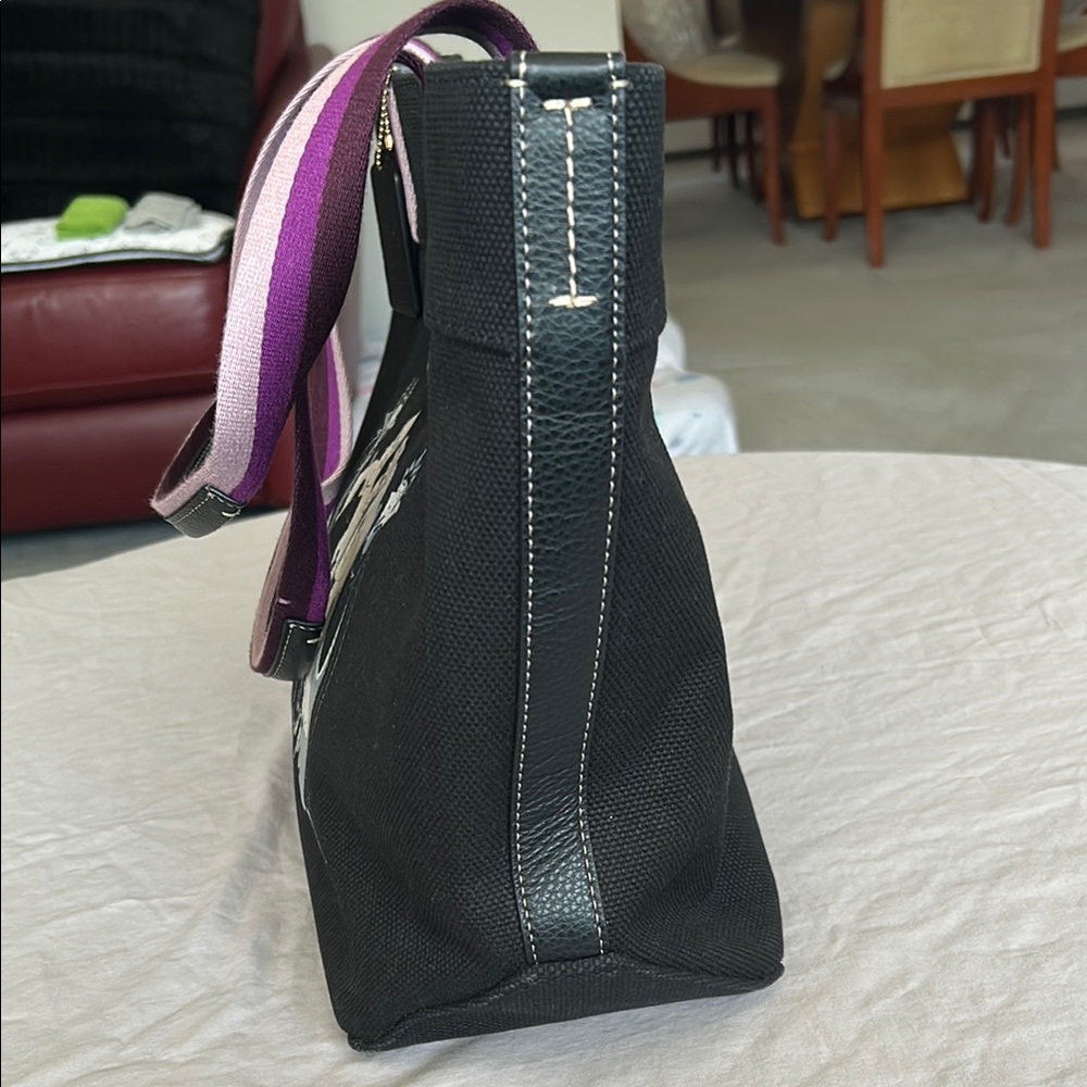 COACH Black and Purple Villains Graphic Tote Bag - Picture 3 of 13